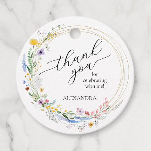 Bruidsboeket Bruidsshower Bedankjes Labels (Voorkant)