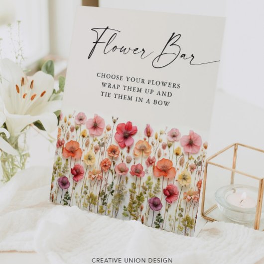 Bruidsboeket Bruidsshower Bloemen Bar Bord Reclamebord Met Voetstuk