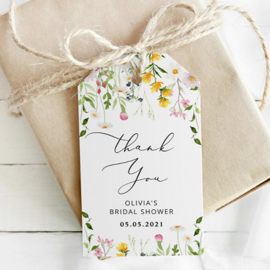 Bruidsboeket bruidsshower dank je tag cadeaulabel