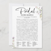 Bruidsboeket Bruiloft Bruidsshower Woordzoekspel Kaart (Voorkant)