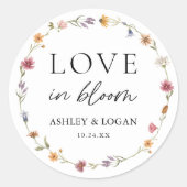 Bruidsboeket Bruiloft Dank Je Favors Ronde Sticker (Voorkant)