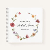 Bruidsboeket Bruiloft Gastboek met Wilde Bloemen Notitieboek (Voorkant)