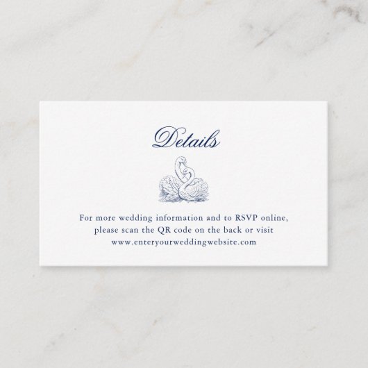 Bruidsboeket bruiloft website QR Code Details Informatiekaartje (Voorkant)