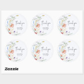 Bruidsboeket Bruiloftsshower Blauw Ronde Sticker (Vel)