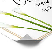 Bruidsboeket Calla Lelie Receptkaartjes bruidsfees Poster (Hoek)