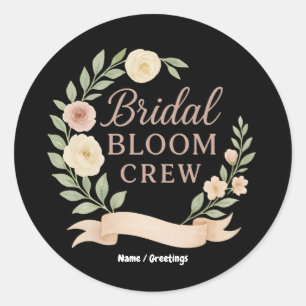Bruidsboeket Crew Bloemige Bachelorette Party Desi Ronde Sticker
