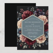 Bruidsboeket Crimson Midnight Flora Kaart (Voorkant / Achterkant)