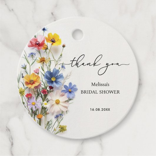 Bruidsboeket Dank Je Bruidsfeest Bedankjes Labels (Voorkant)