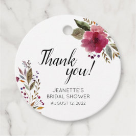 Bruidsboeket Dankjewelfiches met Waterverf Bloemen Bedankjes Labels