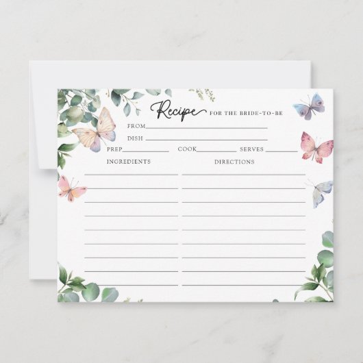 Bruidsboeket Eucalyptus Bruiloft Recept Kaarten (Voorkant)