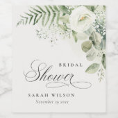 Bruidsboeket Eucalyptus Groenery Blad Boeket Wijn Etiket (Enkel label)