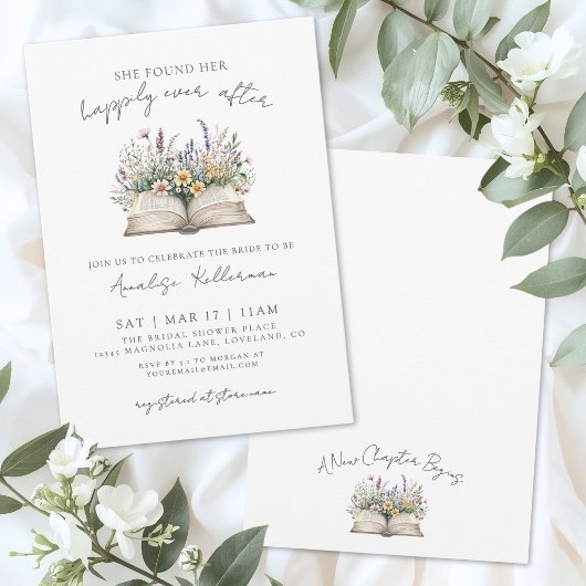 Bruidsboeket Happily Ever After Boek Bruiloftsfees Kaart