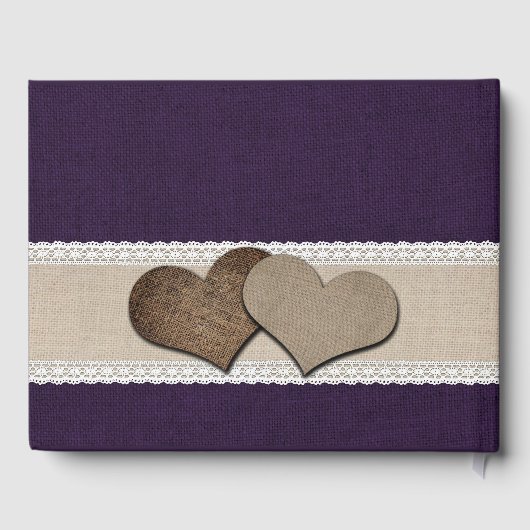 Bruidsboeket Hennep Kant Paarse Zonnebloem Trouwga Gastenboek (Achterkant)