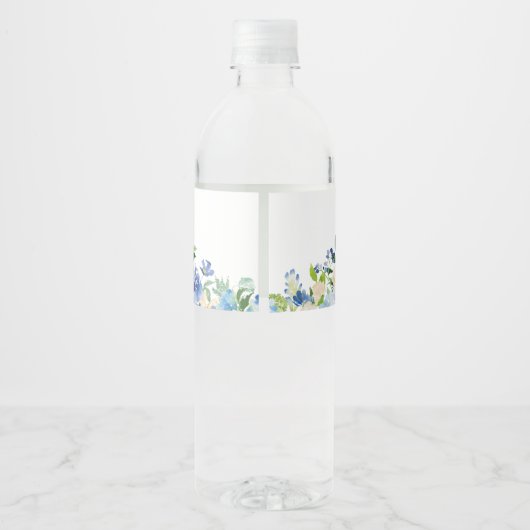 Bruidsboeket-hortensia cadeautjes voor bruidsfeest waterfles etiket (Achterkant)