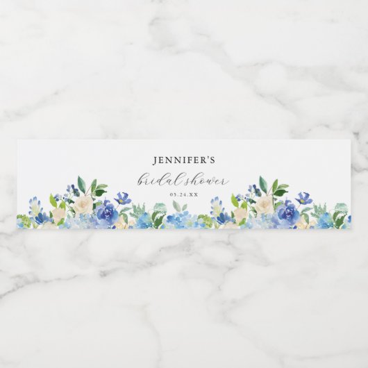 Bruidsboeket-hortensia cadeautjes voor bruidsfeest waterfles etiket (Enkel label)