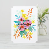 Bruidsboeket Huwelijksuitnodiging Kaart (Staand voorkant)