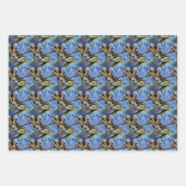 Bruidsboeket in korenbloemenblauw   inpakpapier vel (Voorkant)