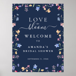 Bruidsboeket Liefde in Bloei Bruiloft Welkom Poster