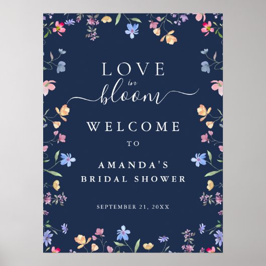 Bruidsboeket Liefde in Bloei Bruiloft Welkom Poster (Voorkant)