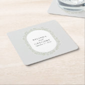 Bruidsboeket met Baby's Breath-monogram Gipsbloem Kartonnen Onderzetters (Schuin)