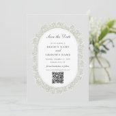 Bruidsboeket met Baby's Breath-monogram Gipsbloem Save The Date (Staand voorkant)