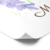 Bruidsboeket met blauweregen welkomstposter poster (Hoek)