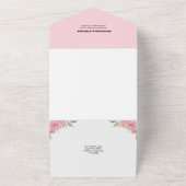 Bruidsboeket met Blush Rozen All In One Uitnodiging (Buitenkant)