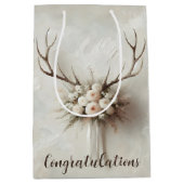Bruidsboeket met hertengewei medium cadeauzakje (Voorkant)