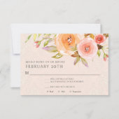 Bruidsboeket met roze roos aquarel blad kaart (Voorkant)