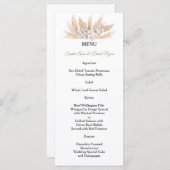 Bruidsboeket met Roze Rozen Witte Orchidee Pampas  Menu (Voorkant / Achterkant)