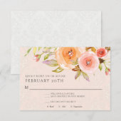 Bruidsboeket met roze waterverf bloemen kaart (Voorkant / Achterkant)