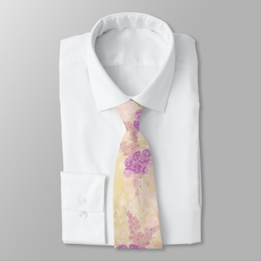 Bruidsboeket met Sunset Rose Father of the Bride b Stropdas (Gebonden)