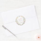 Bruidsboeket met tere wilde bloemen als favorietje ronde sticker (Envelop)