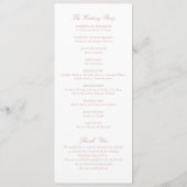 Bruidsboeket met vintage elegante bloemen programmakaart (Achterkant)