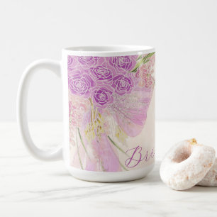 Bruidsboeket met vintage orchidee ombré lint koffiemok