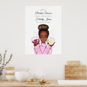 Bruidsboeket met wijn thema welkom poster (Keuken)