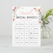 Bruidsboeket met Wilde Bloemen Bruiloft Bingo Spel Kaart (Staand voorkant)