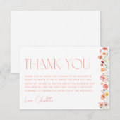 Bruidsboeket met wilde bloemen en klaprozen bedankkaart (Voorkant / Achterkant)