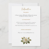 Bruidsboeket met witte rozen kaart (Achterkant)