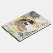 Bruidsboeket met zachte tinten lichtblauw gastenboek (Hoek)