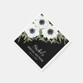 Bruidsboeket met zwarte en witte bloemen servet (Hoek)