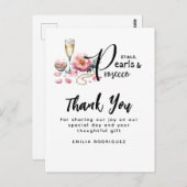 Bruidsboeket Parels Prosecco Favorieten Bruidsmeis Briefkaart (Voorkant / Achterkant)