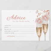 Bruidsboeket & Prosecco Advieskaart Bruiloft Feest Briefpapier (Voorkant)