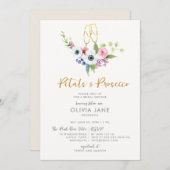 Bruidsboeket Prosecco Goud Bruisende Bruiloftfeest Kaart (Voorkant / Achterkant)