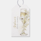 Bruidsboeket & Prosecco Wilde Bloemen Bruiloftseti Cadeaulabel (Voorkant)