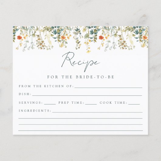 Bruidsboeket receptkaart voor bruidsfeest (Voorkant)