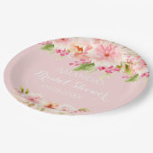 Bruidsboeket roze bloemen papieren bordje (Gekanteld)