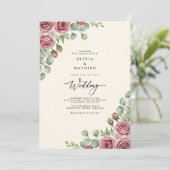 Bruidsboeket Roze Blush Bloemen Kaart (Staand voorkant)