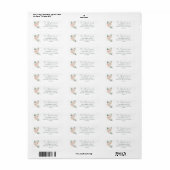 Bruidsboeket Roze Pioen Retouradres Etiket (Full Sheet)