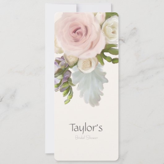 Bruidsboeket Roze Vetplant Romantisch Bloemstuk Br Kaart (Achterkant)